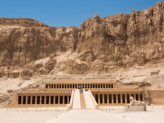 Queen Hatshepsut's mortuary temple at Deir el Bahari on the west bank of the Nile at Luxor, Glad rags and cabin bags have all the information for your trip